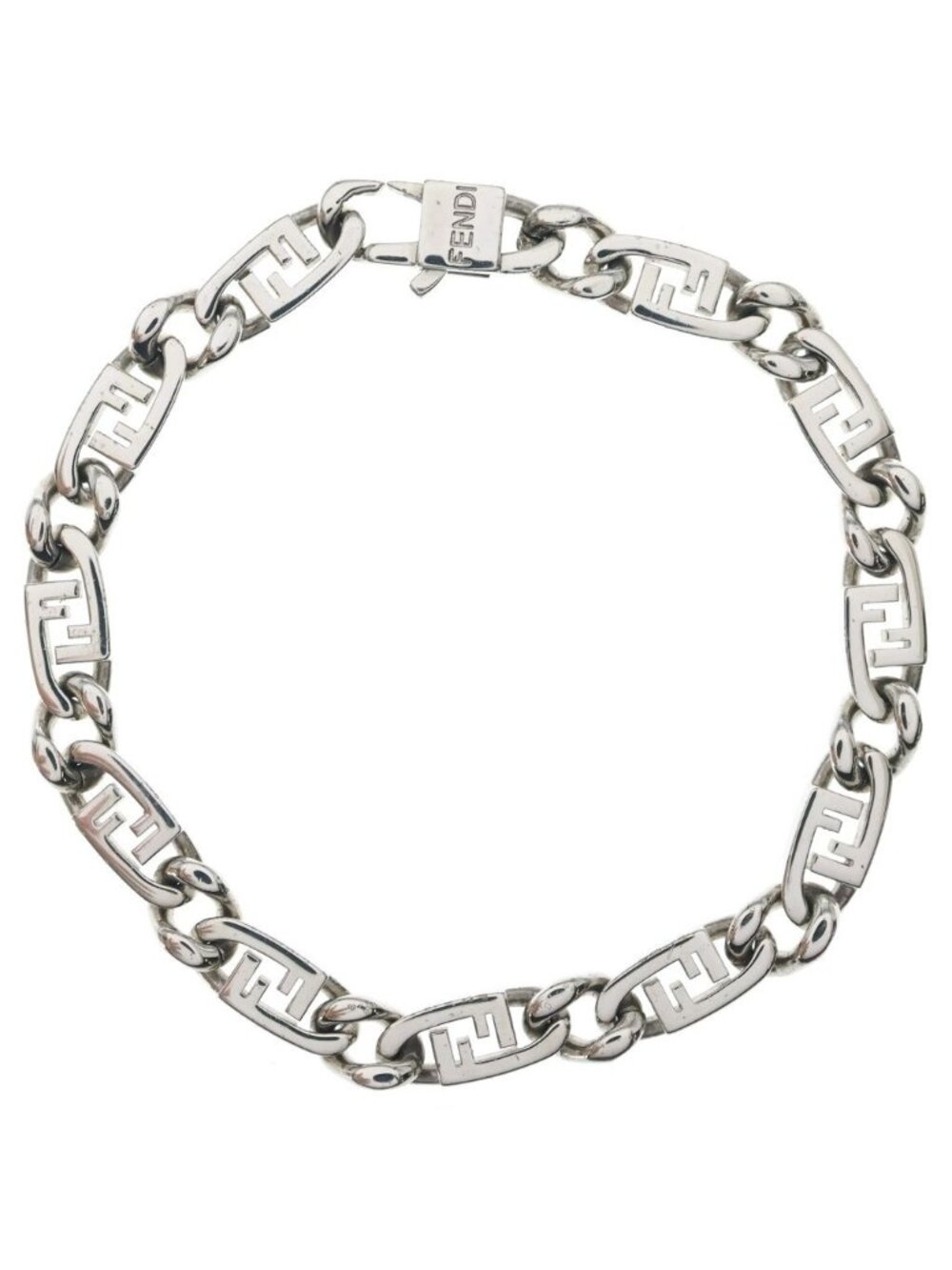 Fendi O'lock FF Logo Bracelet Silver